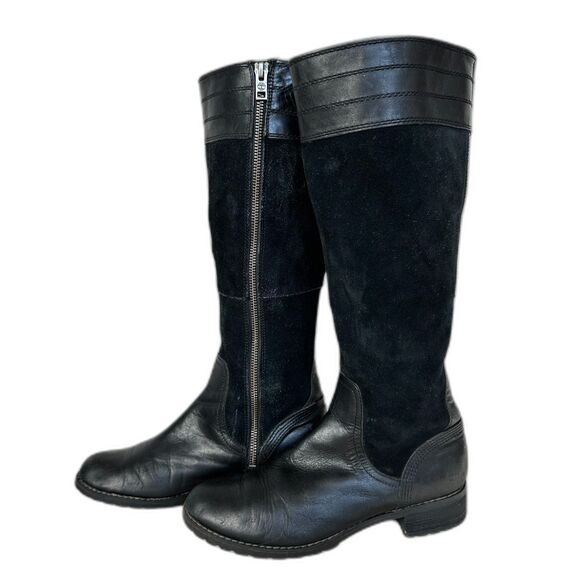 Timberland Black Suede and Leather Knee-High Boots - Women 7.5 - Picture 4 of 9